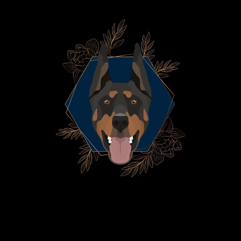 Goldener Hund Dobermann