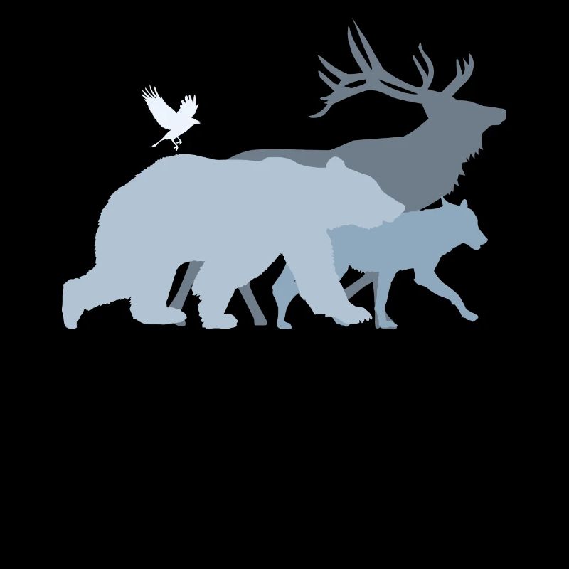 Animaux de la forêt gris