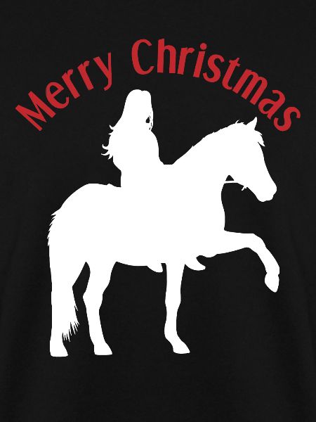 Weihnachtsfreude Mädchen und Pferd