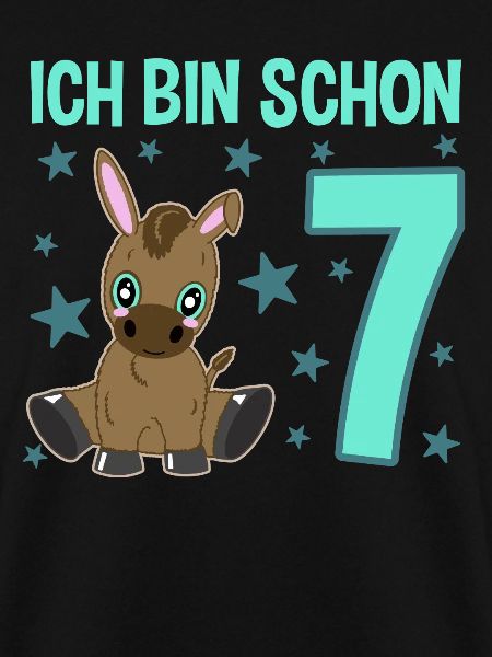 Siebenjährige Partyeselchen Glücksbringer