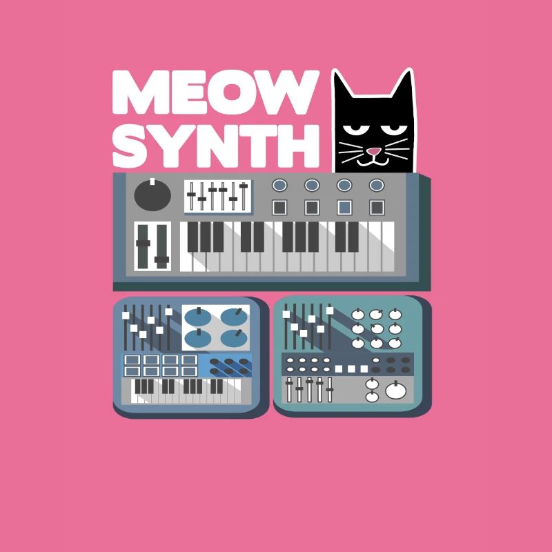 Modular Analog Synthesizer Katze Katzen Spruch