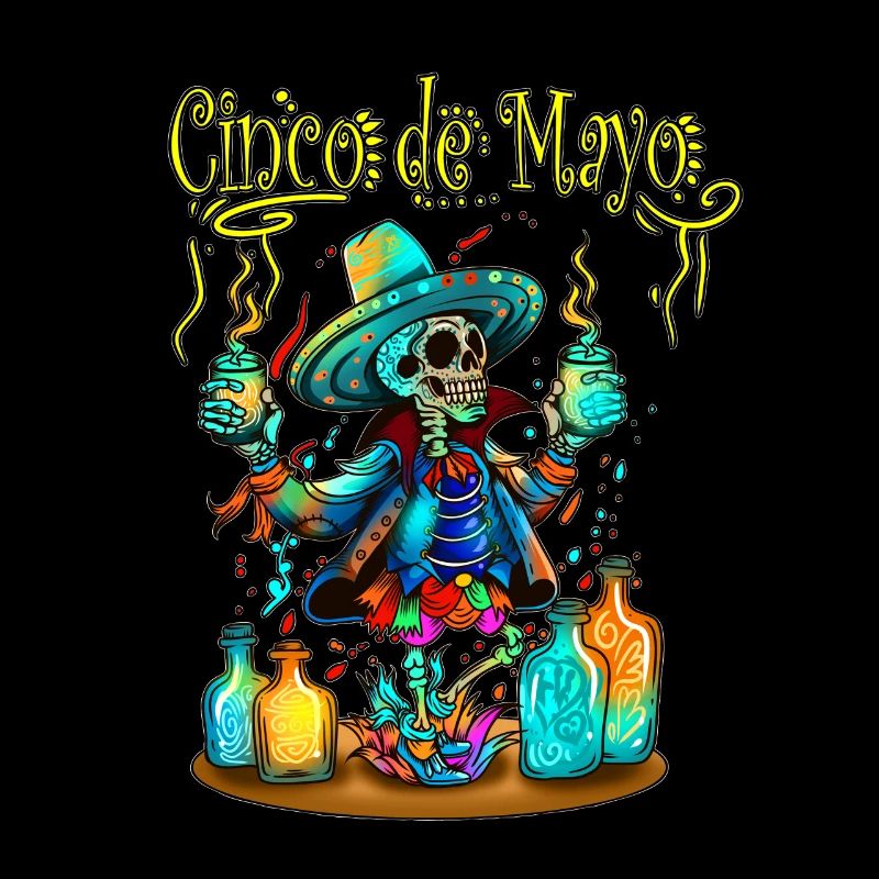 Skelett Koch Cingo de Mayo Trank Hexenshirt