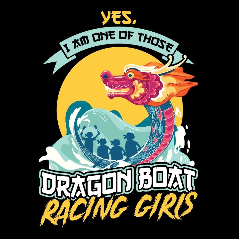 Je suis une fille de course de bateaux-dragons