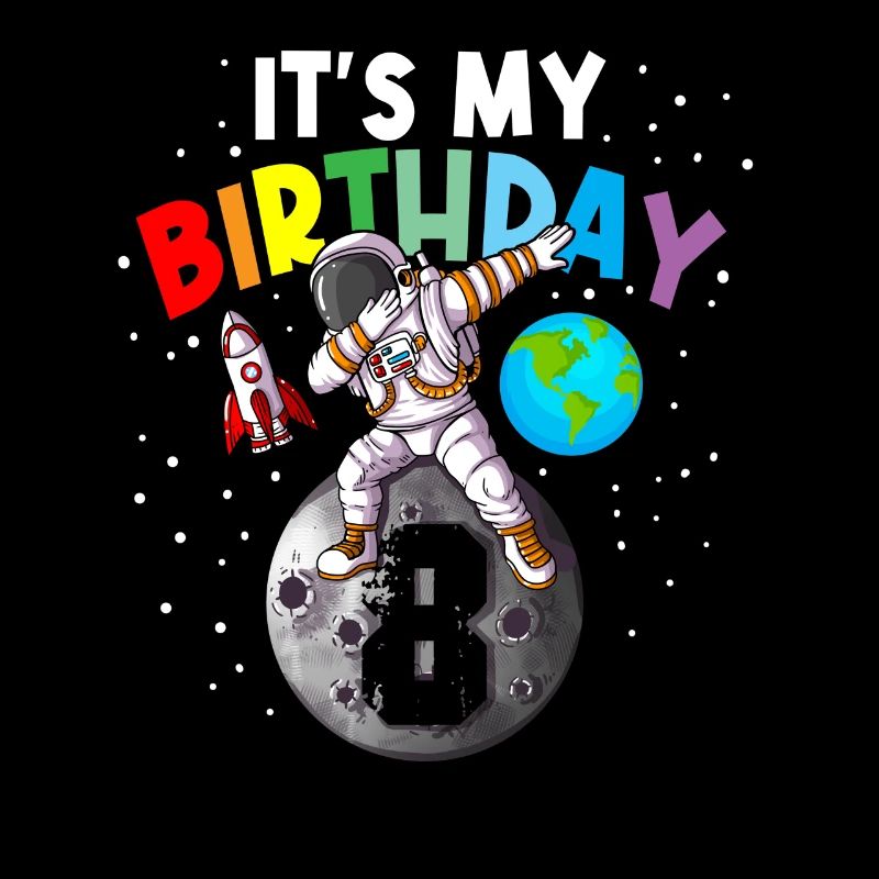 8e anniversaire sur la lune Les enfants C’est mon anniversaire