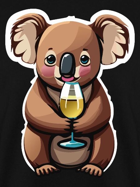 Koala Bär mit Weinglas