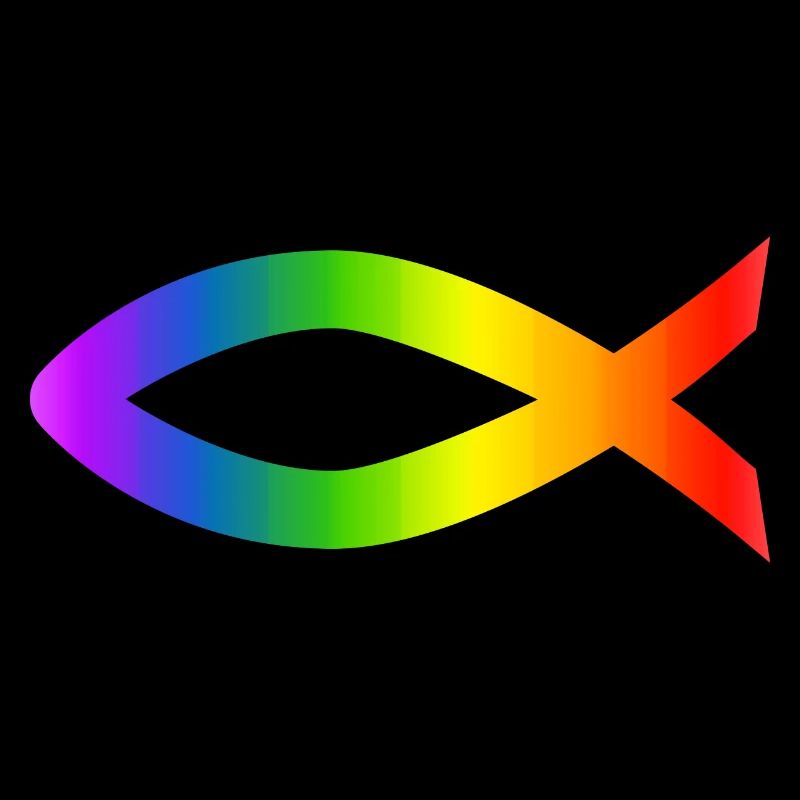 Ichthys Rainbow Christian Symbol Fish