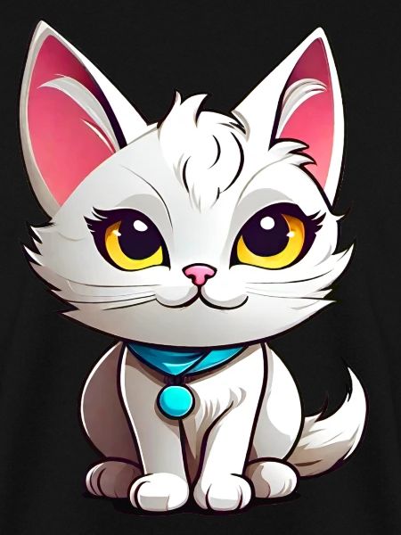 Chat blanc mignon