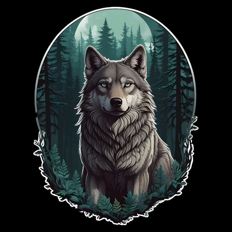 Wolf im Mondlicht