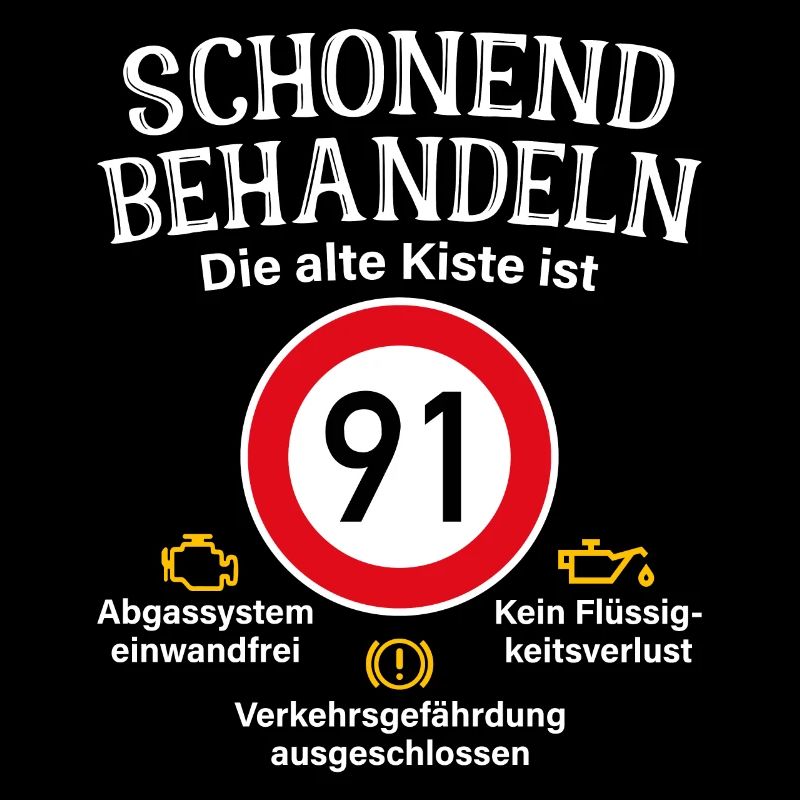 91. Geburtstag Schonend Behandeln 91 Alte Kiste 91