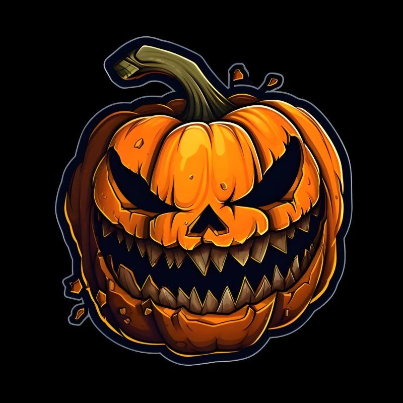 Pumpkin Halloween Evil Teeth Vegetables Alive Autumn