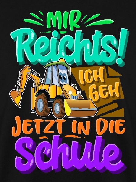 Einschulung Bagger Schulkind