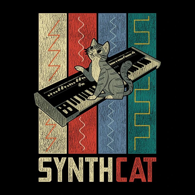 Retro Synthesizer Katze