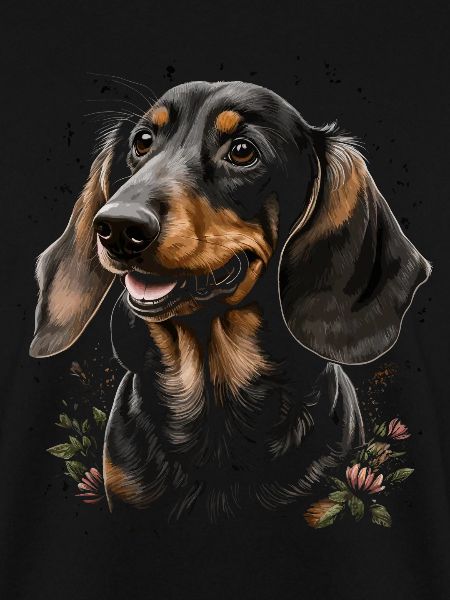 Dackelhund Hund und Blumen