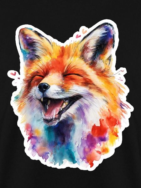 Bunter Fuchs in Aquarell