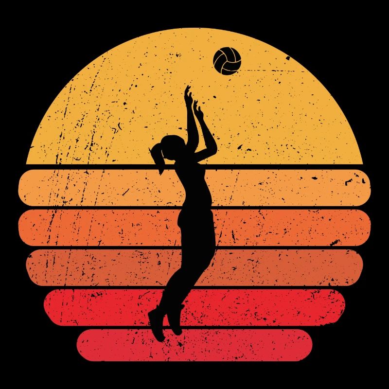 Volleyball Silhouette Sunrise Set Gift