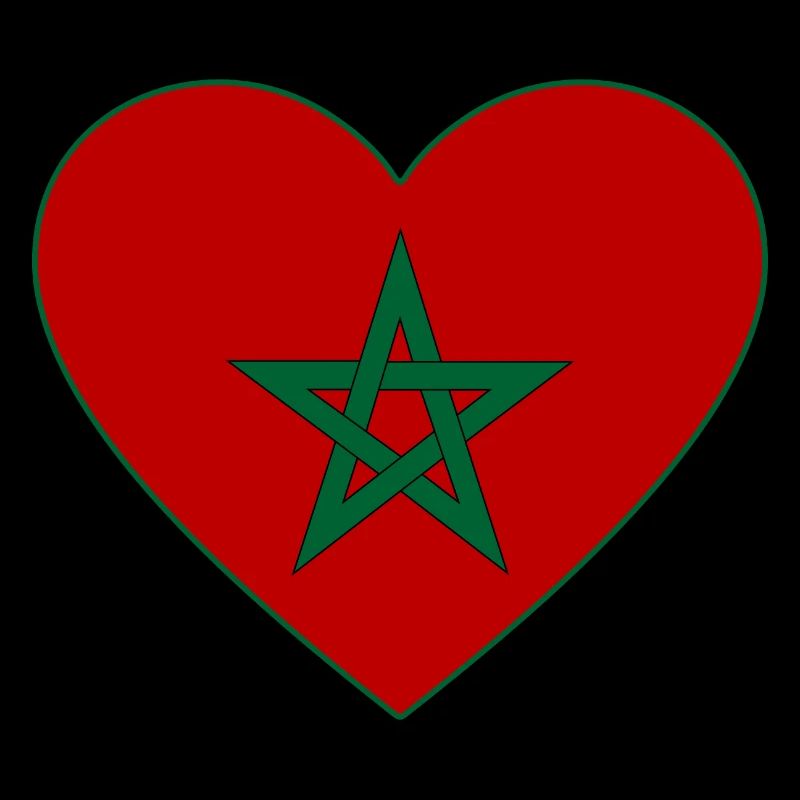 Marokko Flagge Herz