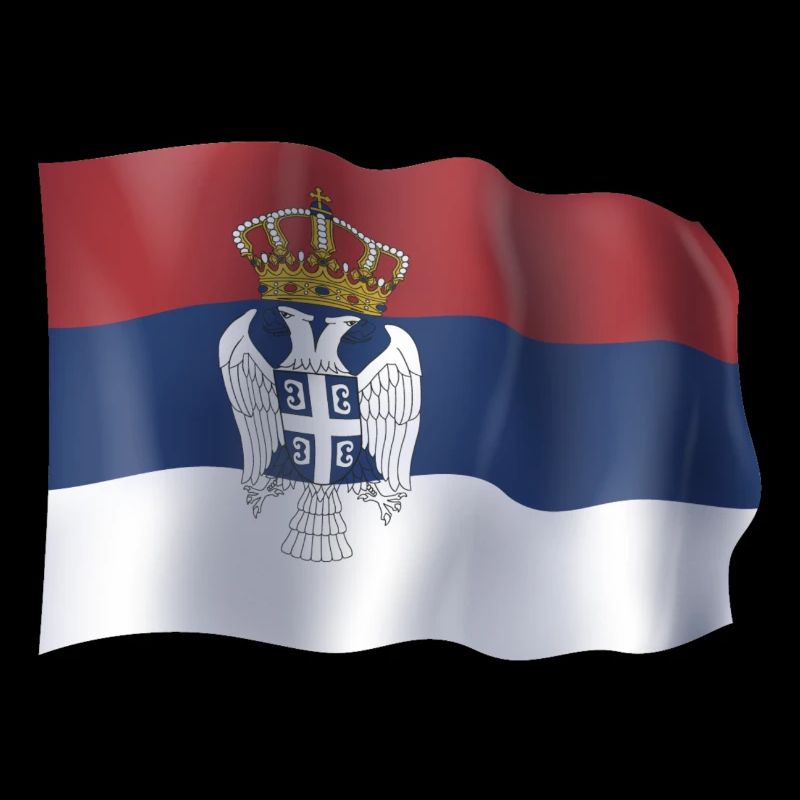 Serbien Flagge wehend
