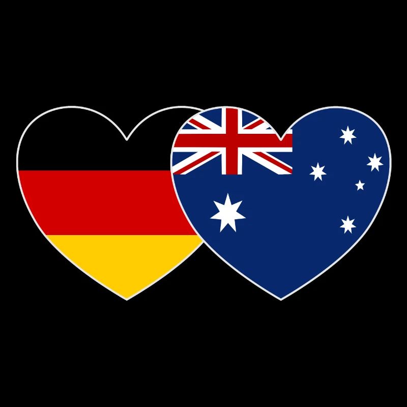 Germany Australia Flag Heart