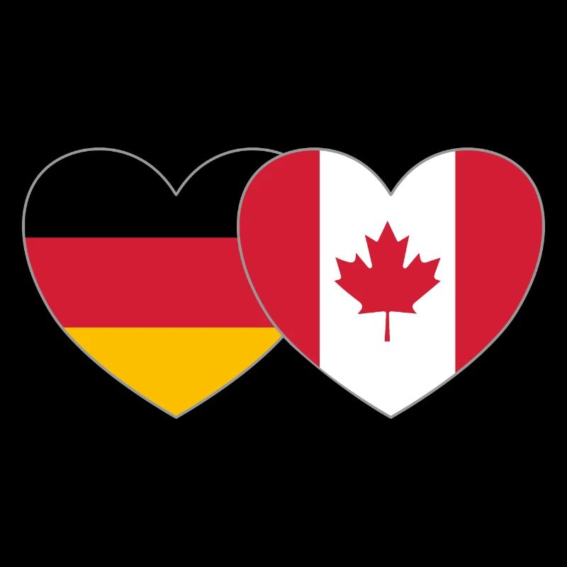 Germany Canada Flag Heart
