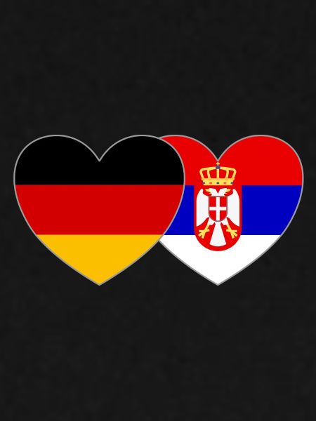 Deutschland Serbien Herz Flagge