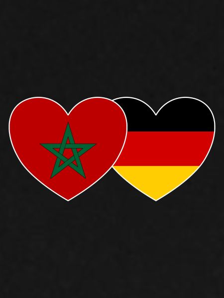 Marokko Deutschland Flagge Herz