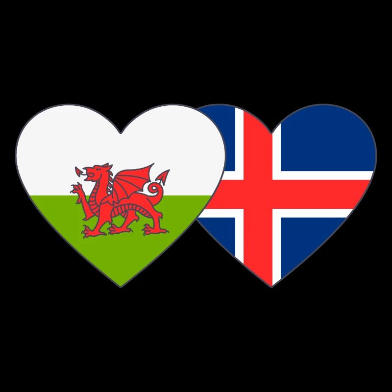 Wales Island Flagge Herz