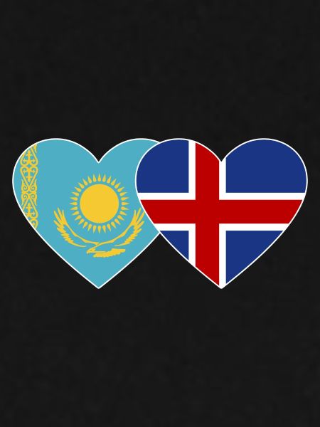 Kasachstan Island Flagge Herz