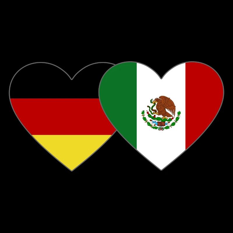 Deutschland Mexiko Flagge Herz