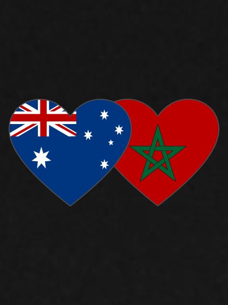 Australien Marokko Flagge Herz