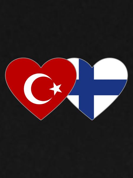 Turkey Finland Flag Heart