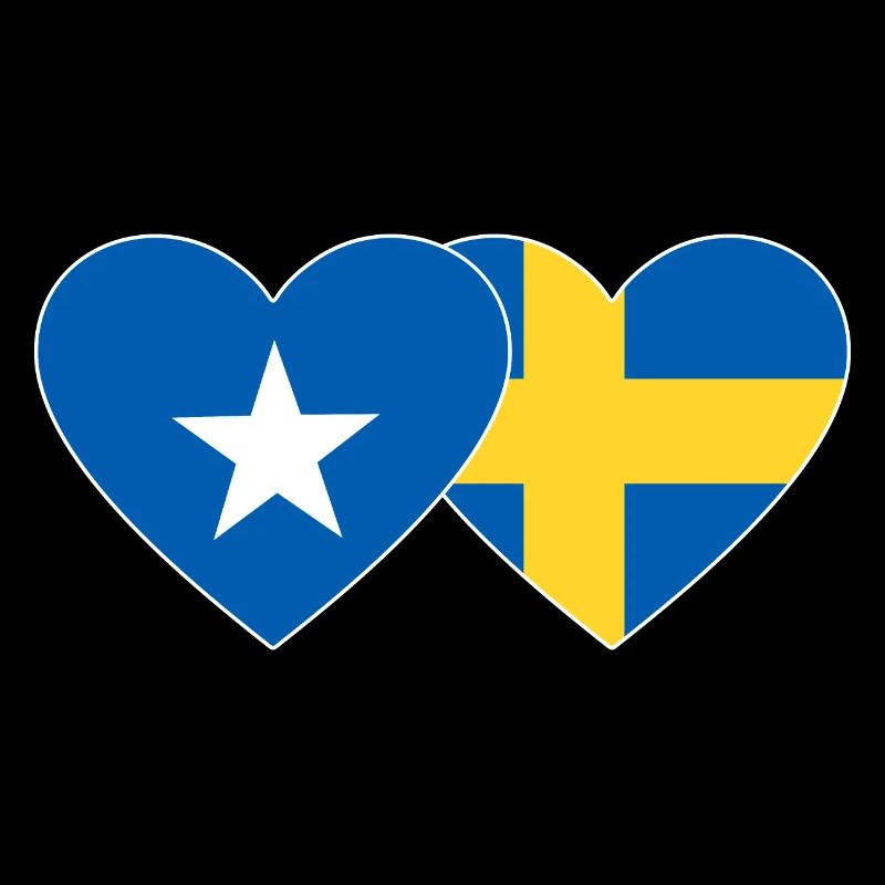 Somalia Schweden Flagge Herz