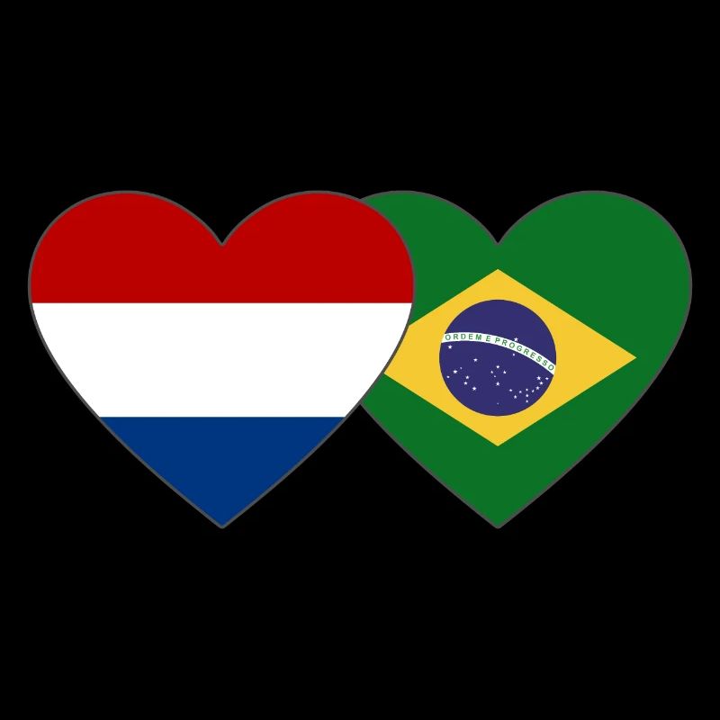 Cœur de drapeau du Brésil de Hollande
