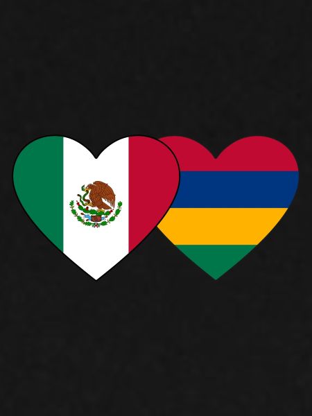 Mexiko Mauritius Flagge Herz