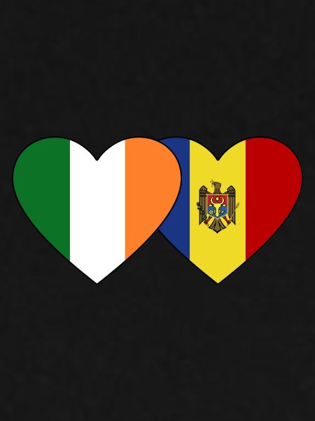 Irland Moldau Flagge Herz