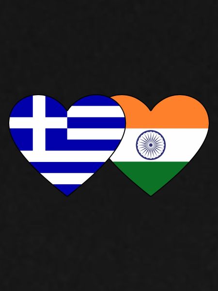 Grèce Inde Drapeau Coeur