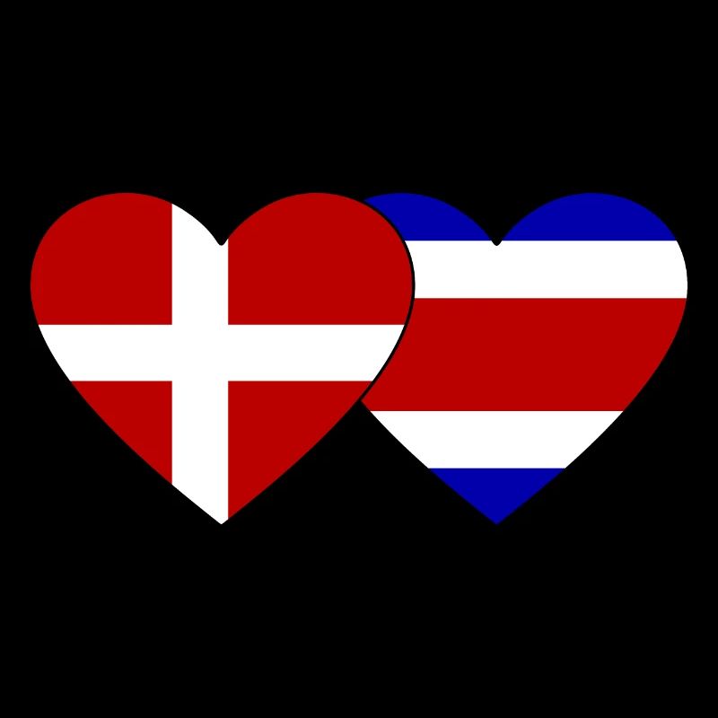 Danemark Costa Rica Drapeau Coeur