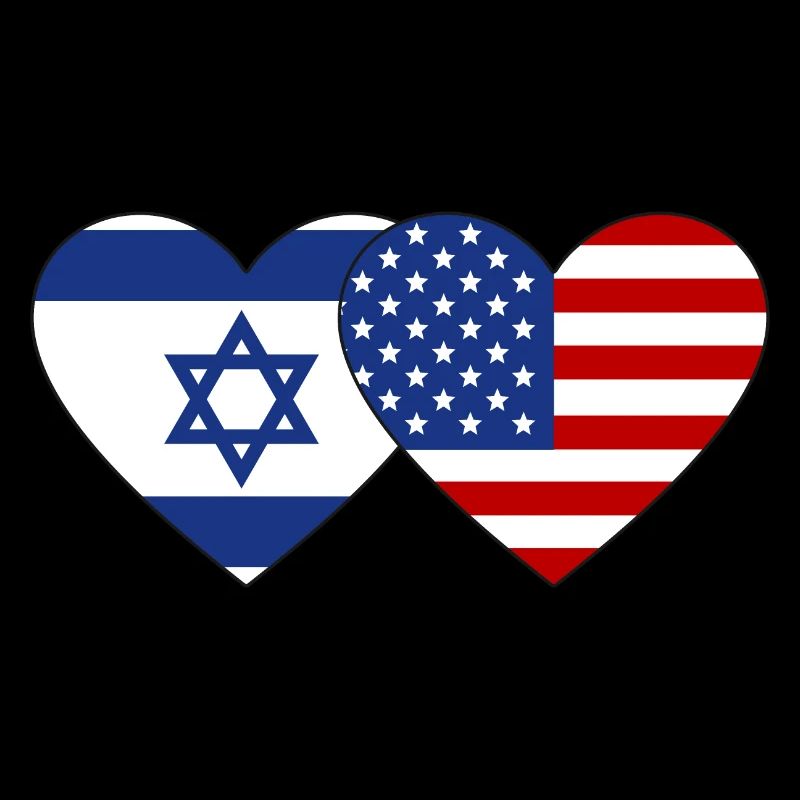 Israel USA Flagge Herz