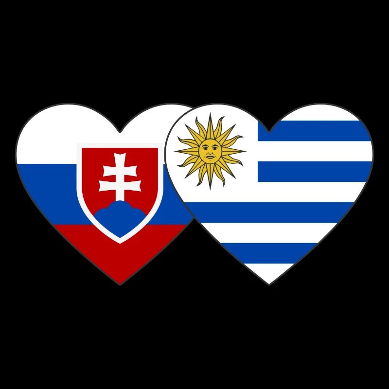 Slowakei Uruguay Herz Flagge