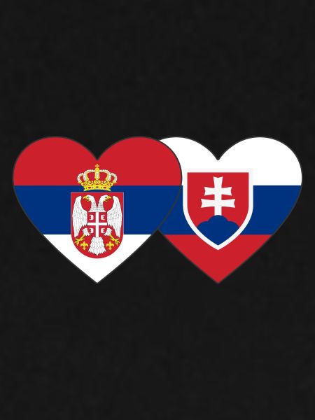 Serbien Slowakei Herz Flagge