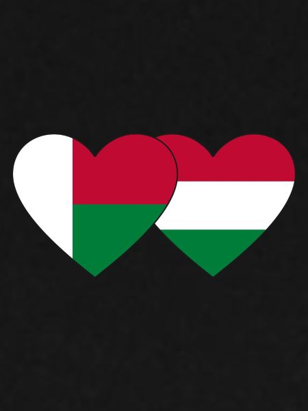 Madagaskar Ungarn Flagge Herz