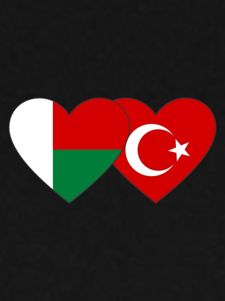 Madagascar Turkey Flag Heart