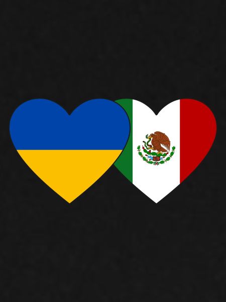 Ukraine Mexico Flag Heart