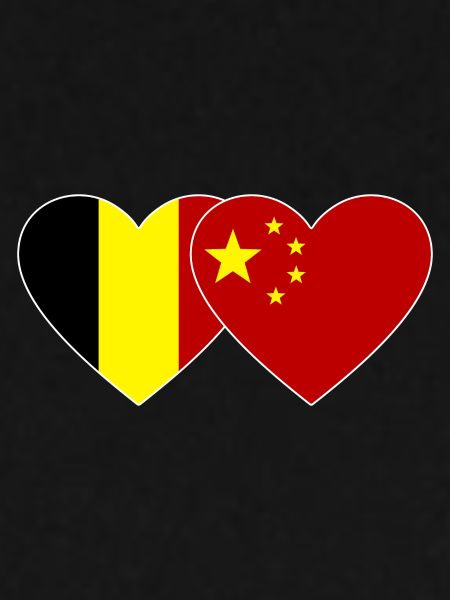 Belgien China Herz Flagge