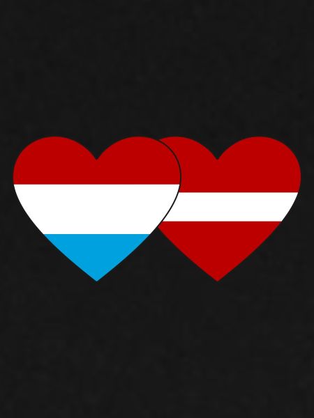 Luxembourg Latvia Flag Heart