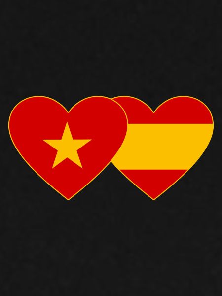 Vietnam Spanien Flagge Herz