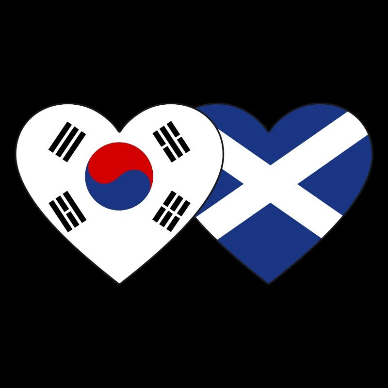Corée du Sud Ecosse Drapeau Coeur
