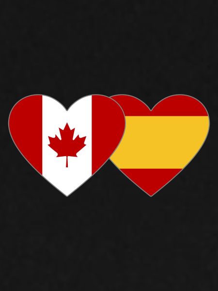 Kanada Spanien Flagge Herz