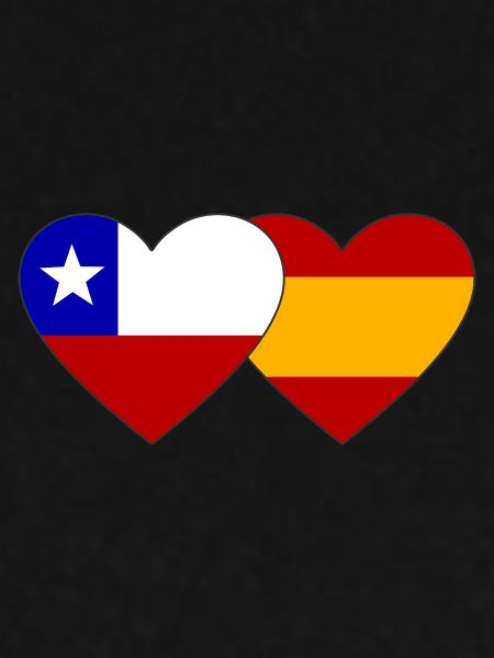 Chile Spanien Flagge Herz