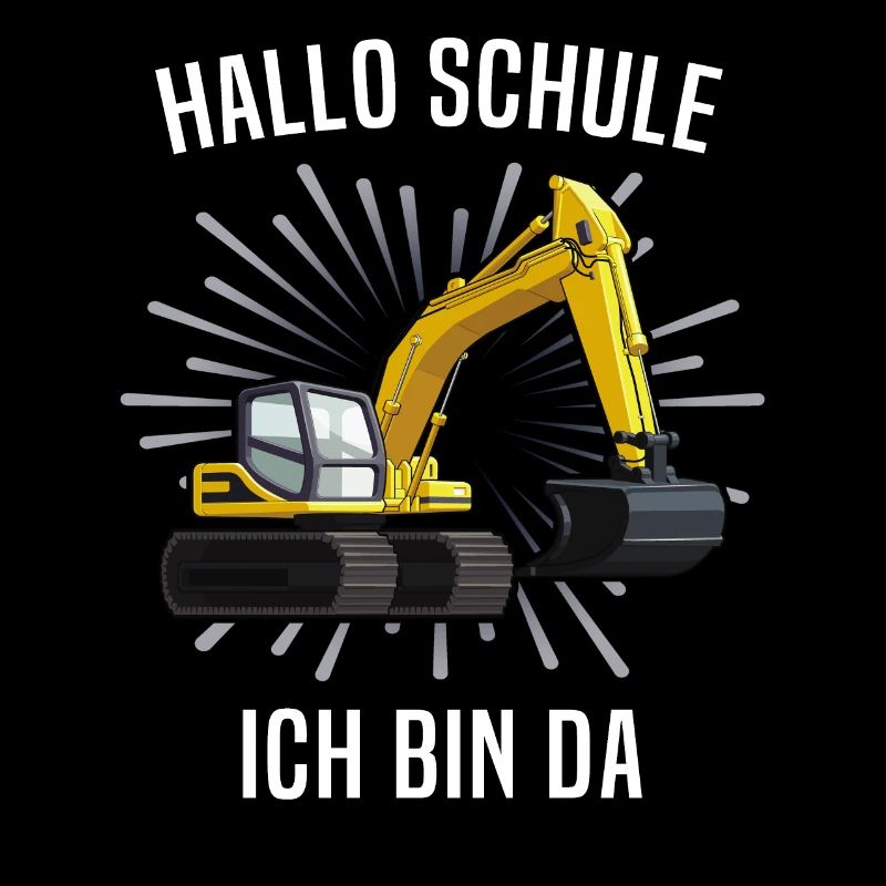 Erster Schultag Bagger Einschulung