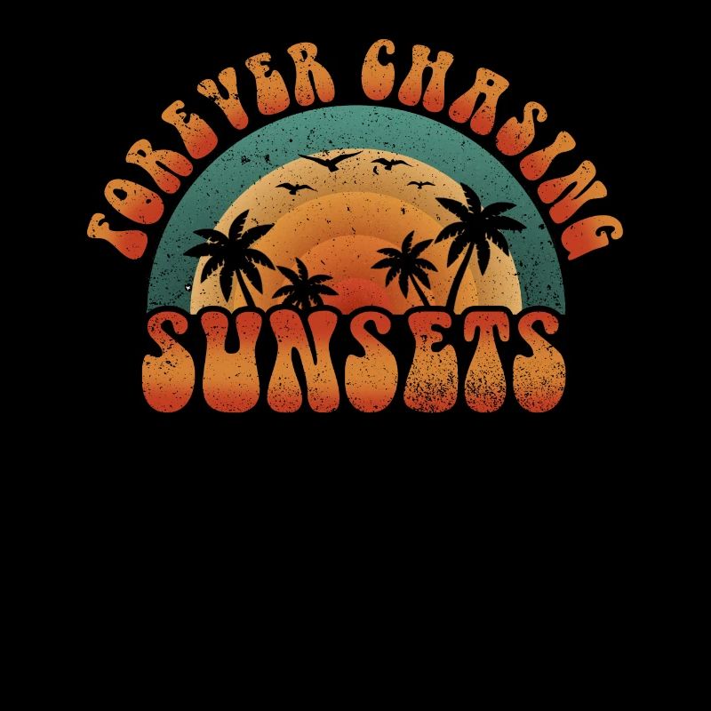 Forever Chasing Sunsets Retro Summer Vacation
